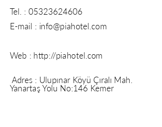 Chimera Pia Hotel iletiim bilgileri